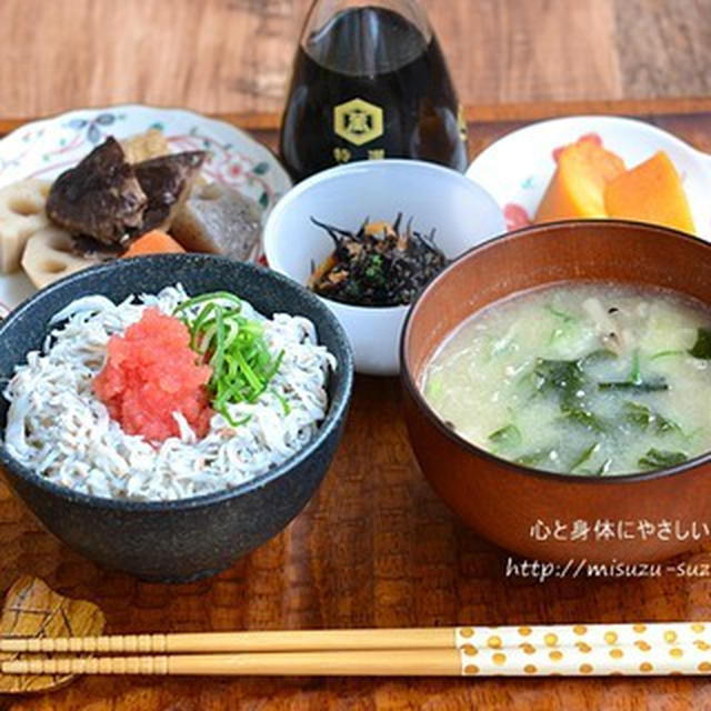 しらす明太子ご飯の和定食