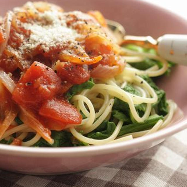 【新生活で自炊される方への簡単レシピ】菜の花のトマトソースパスタ