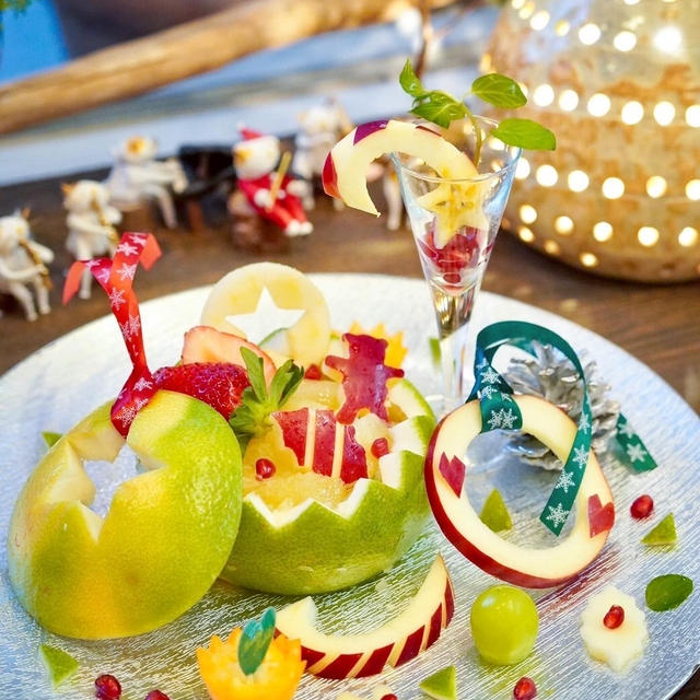 クリスマスのフルーツカッティング♪