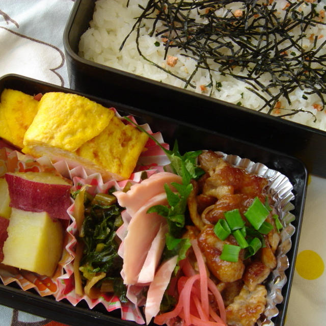 赤身の豚バラが安かったよ弁当。