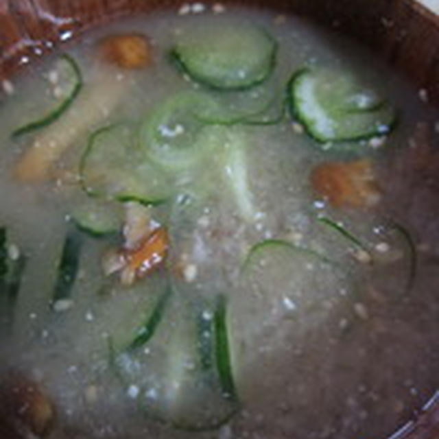 なめこ茸とキュウリの冷汁 By ぴよさん レシピブログ 料理ブログのレシピ満載