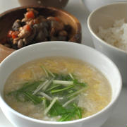 くずし豆腐のスープであさごはん