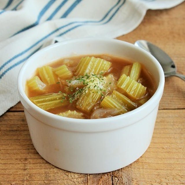 簡単・汁物♪セロリのこってりトマトスープ