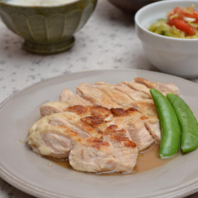 バター風味チキン（仮）。の晩ご飯。　【新たまねぎのたまり漬けアレンジまとめ】