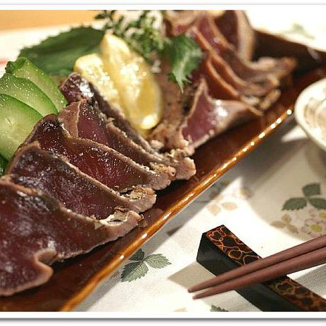 《居酒屋メニューde晩ご飯》鰹の土佐造り／五目煮／他