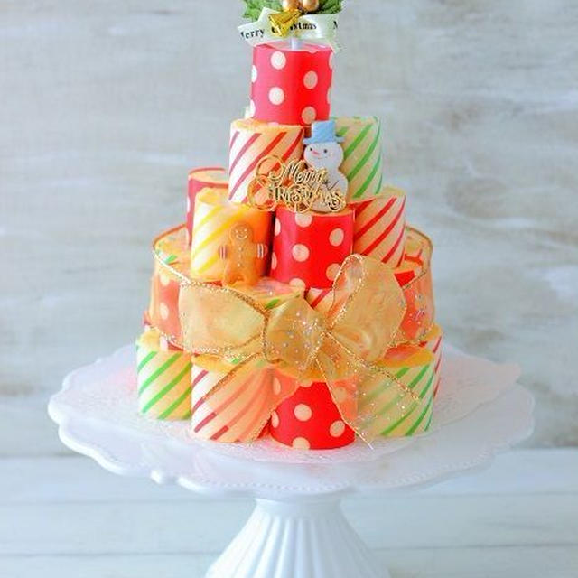 子ども達のクリスマス会にはロールケーキタワー♪