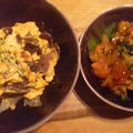 木耳と卵と茄子とトマトの野菜小鉢