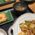 回鍋肉、焼き厚揚げ、舞茸とみょうがのお澄まし