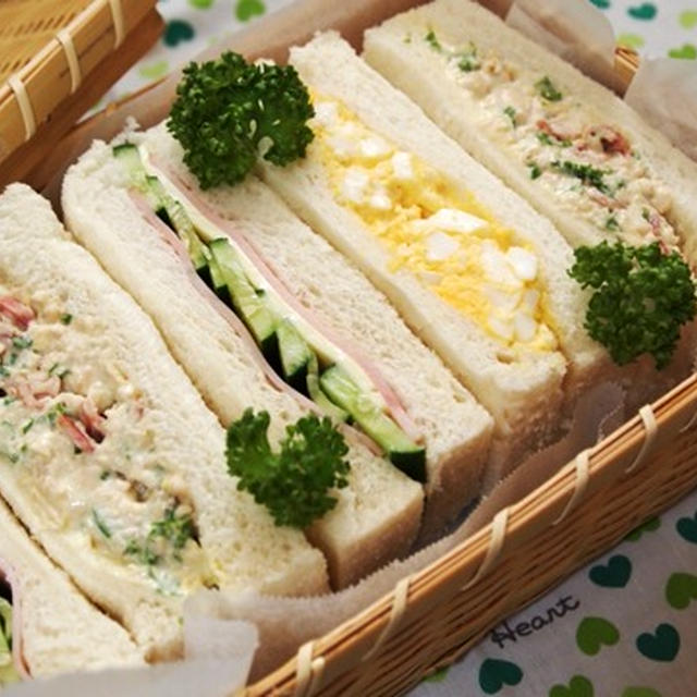 大豆サラダでサンドイッチ・・お弁当♪