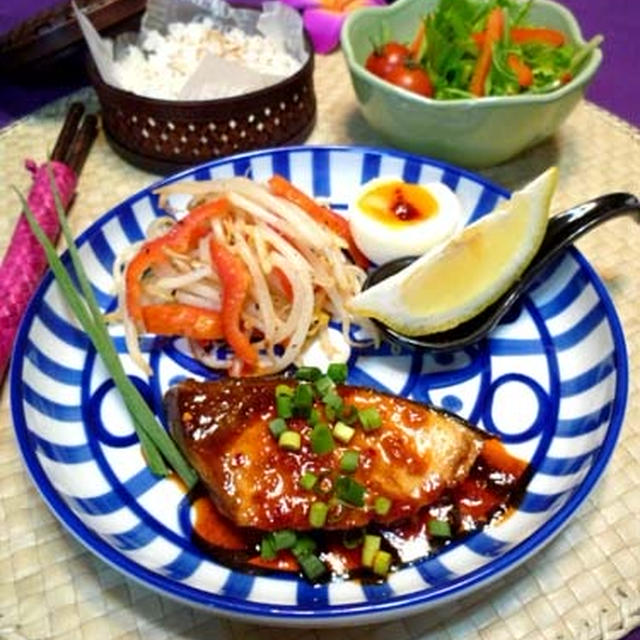 ブリのラー油照り焼き☆ピリっとこくうま～！！