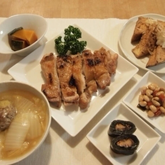 鶏の塩焼きのお献立と朝型生活の始まり