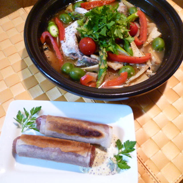 ブリかまでアクアパッツァの夕ご飯