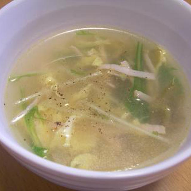 お湯さえ沸いていれば２分で完成！ザーサイとハムのスープ