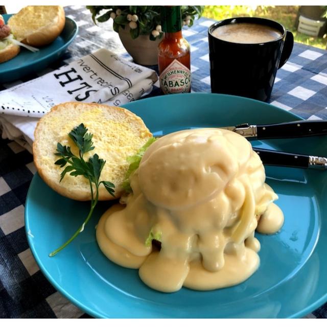 話題のあふれるチーズバーガーを作りました☆