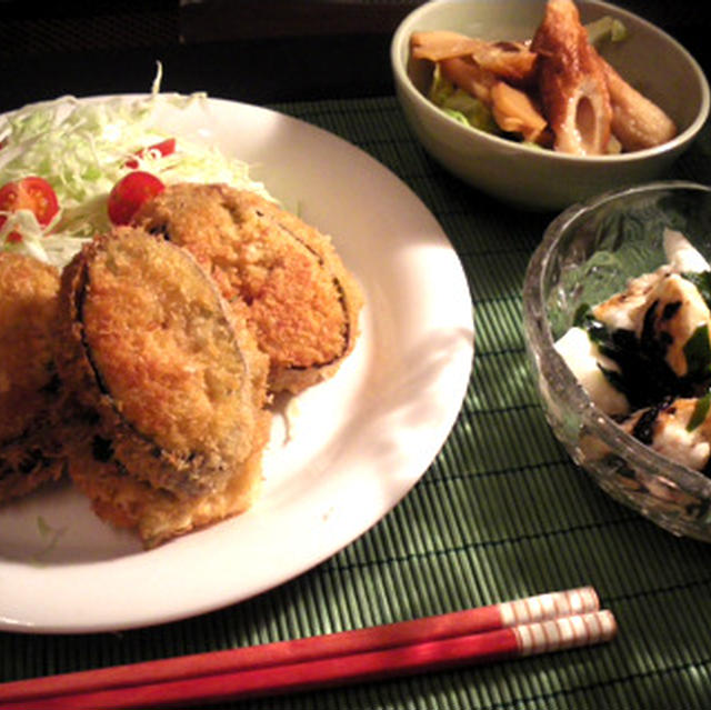 茄子のはさみ揚げ