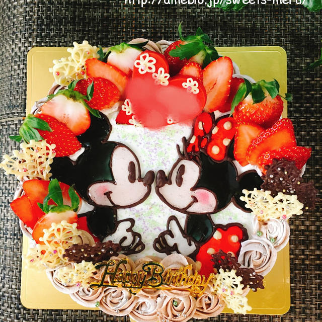 ミッキー ミニーのバースデーケーキ By Meruさん レシピブログ 料理ブログのレシピ満載