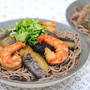 茄子と海老の煮浸し冷やし蕎麦