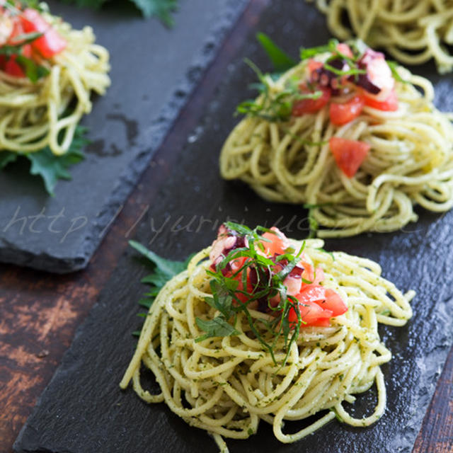 大葉ペーストの冷製パスタ 〜marie claire style 掲載