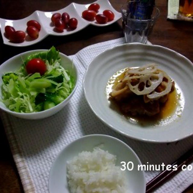 玉ねぎソースDEチキンソテーの晩御飯