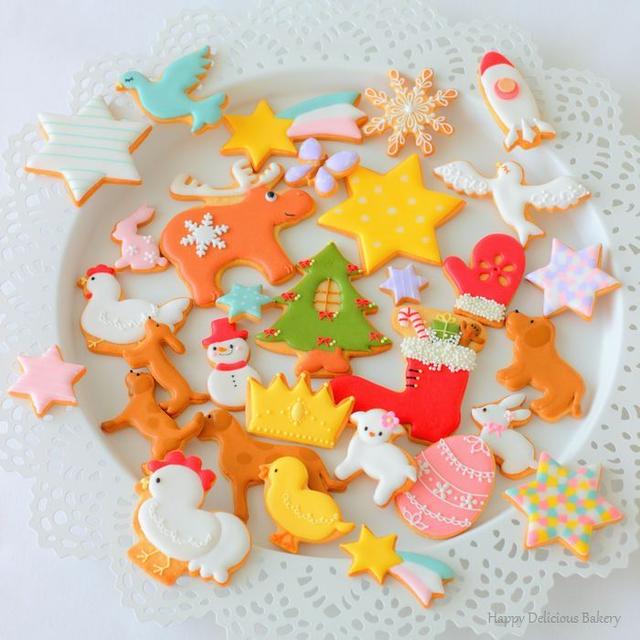 クリスマスやらイースターやらのアイシングクッキー♪