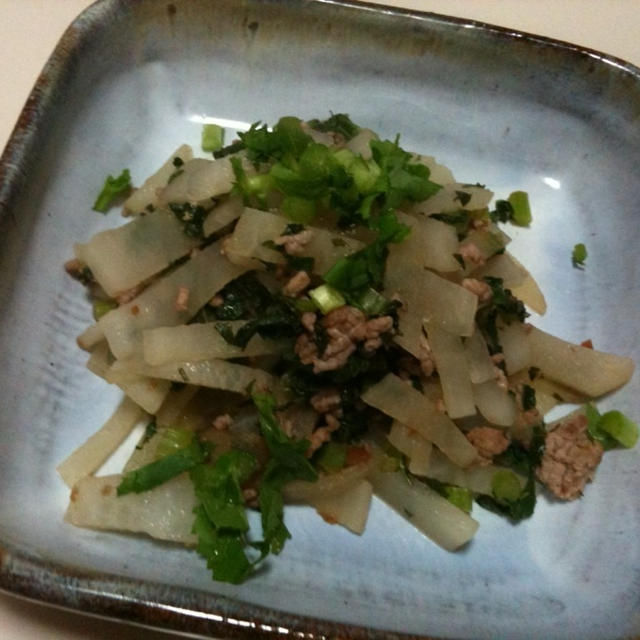大根とひき肉の梅醤油炒め