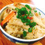 豚肉とごぼうの炊き込み御飯〜あごだし、オイスターソース