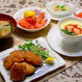 「ササミの黄身衣揚げ」、「レンコンのつくね揚げのおすまし」