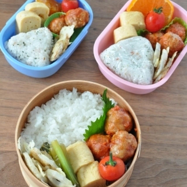 【自家製冷食で　ミートボール弁当】