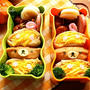 【キャラ弁】お花畑のリラックマおいなりさん弁当