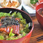 ■昨日の朝ご飯【台風が来る前に食べちゃおう！と・・・ 　鰻重＆ビントロお刺身】 豪勢な　冷凍庫整理料理となりました♪