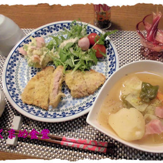 【ポトフ】と【揚げないとんかつ】定食♪＆【スフレ】