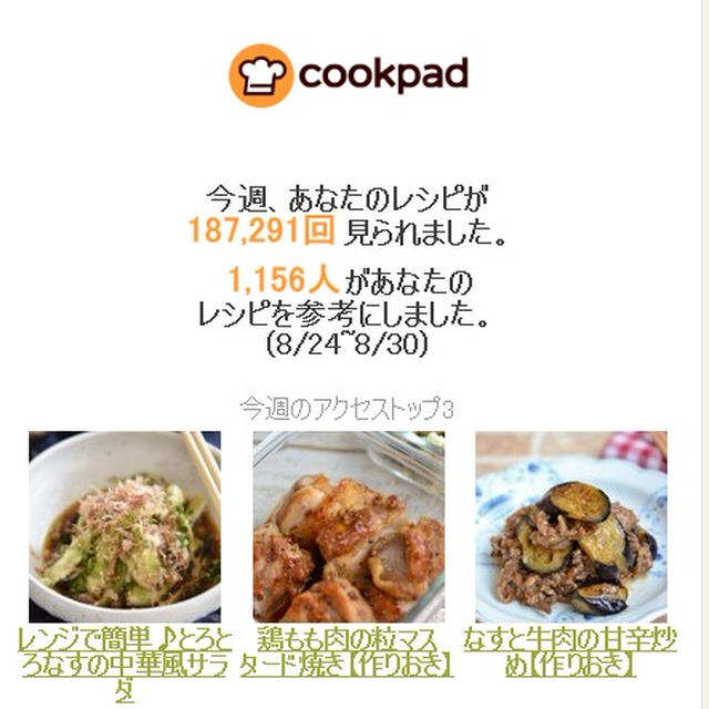 クックパッドさん週間レポート