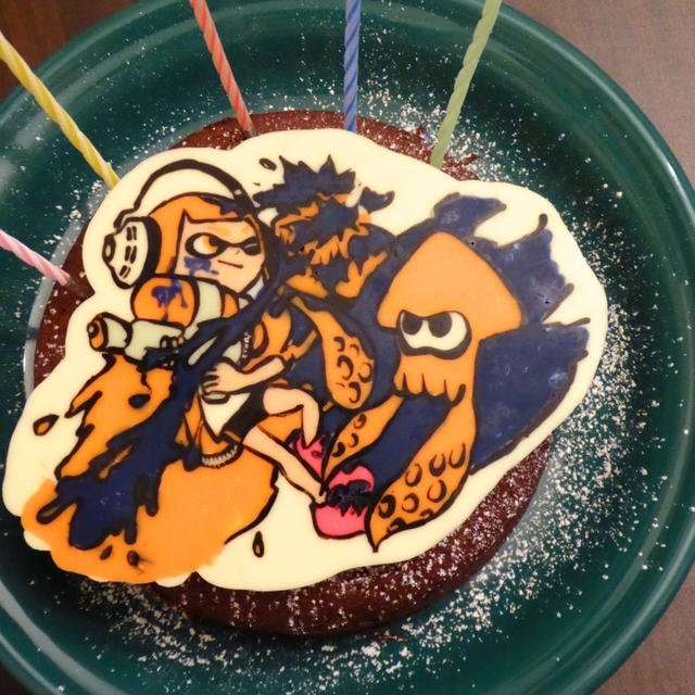 ９歳おめでとー！スプラトゥーンキャラチョコケーキ