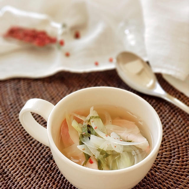 【レシピ】生ハムとセロリのスープ