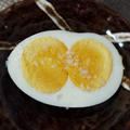 二黄卵ゆで卵をフルール・ド・セルで＆厚揚げの海苔チーズ焼き