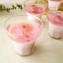 桜香るゼリー＆ミルクプリンの三層デザート