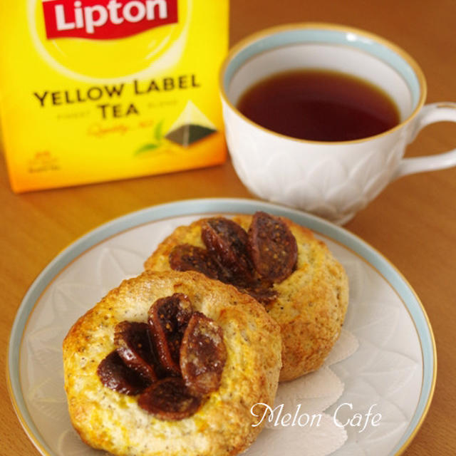 ホットケーキミックスとドライフィグでつくる、簡単さくさくイチジクパン☆紅茶でひらめきのある朝を♪リプトンひらめき朝食レシピ(その2)
