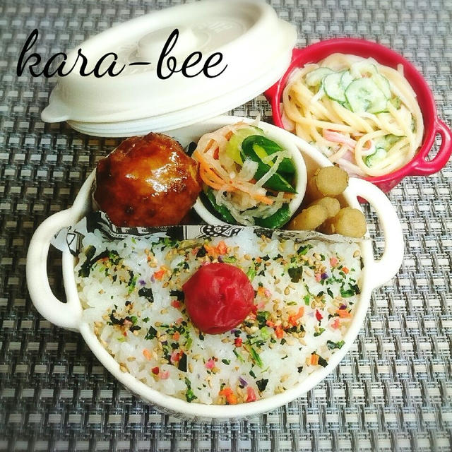 食いしん坊からちゃんの♡今日も元気にダブル炭水化物弁当
