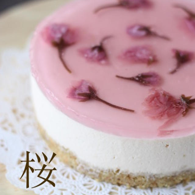 桜のレアチーズケーキ*