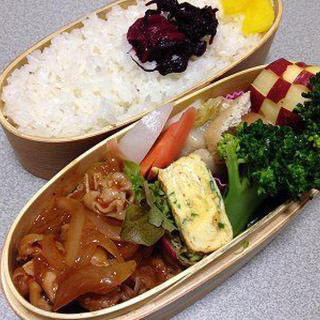 豚チリ弁当。マントあんこ