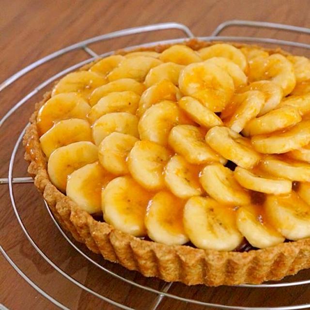おやつメモ。チョコバナナタルト