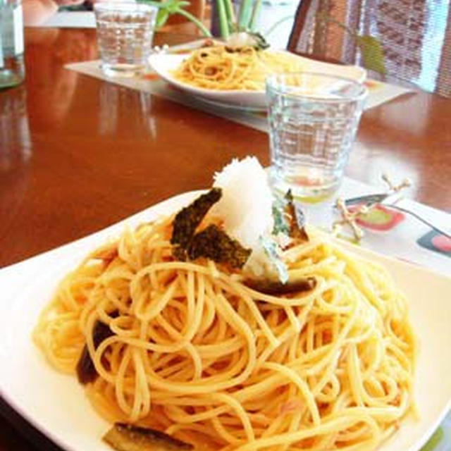 彼特製和風冷製パスタと、果実だけのジェラート