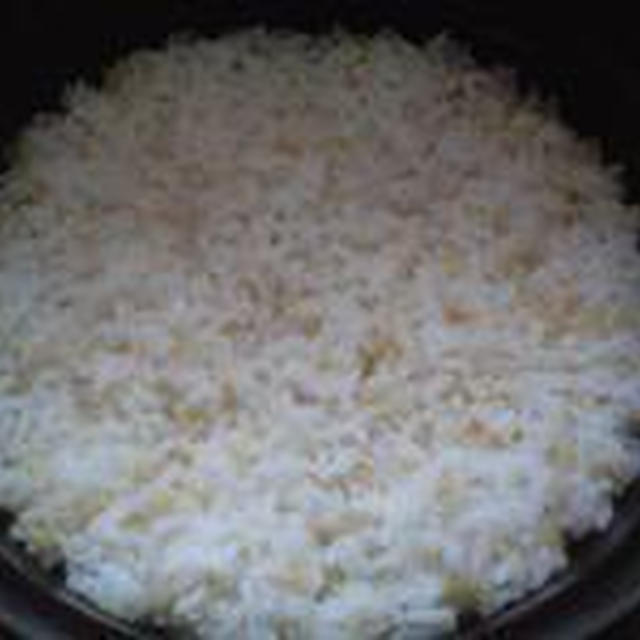 湯立てで白米（７７４）。。。長野県北安曇郡松川村特栽米コシヒカリ（おひさまの舞台）玄米と白米（あいざわ米店）