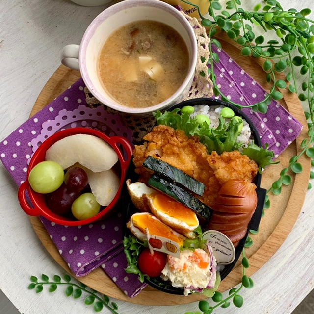 ＊フライドチキンと枝豆ご飯でお弁当＊