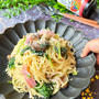 フライパンで10分☆ほうれん草としめじの和風ミルクチーズパスタ