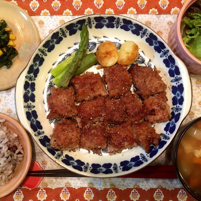 【ひき肉でサイコロステーキ＆ミニトマトその後】