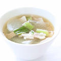 風味が大好き！【葉にんにくと豚の白だしスープ】