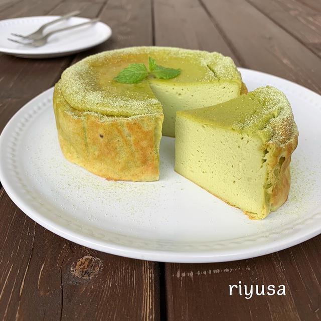 【アイスと材料3つ】抹茶のベイクドチーズケーキ