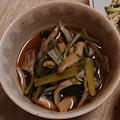 小松菜と舞茸と油揚げのめんつゆ煮