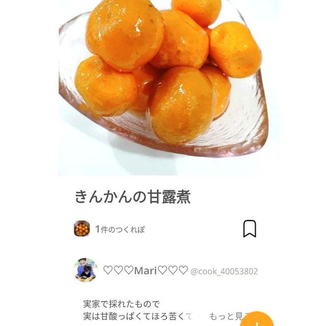 クックパッドきんかんの甘露煮、クリスマス。